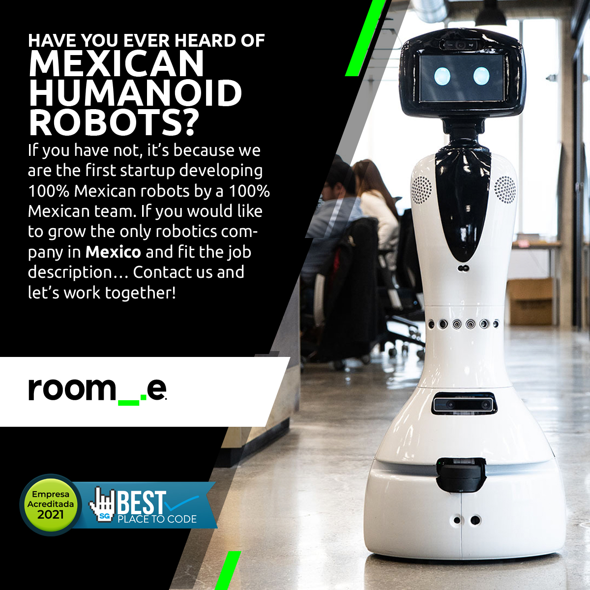 RoomieBot's tweet photo. We invite you to immerse yourself in new disruptive technologies such as deep tech and hardware development.

At Roomie we created the first Mexican humanoid robot and are always looking to collaborate with the best team members, if you are interested, contact us! https://t.co/l1dyryu8IQ