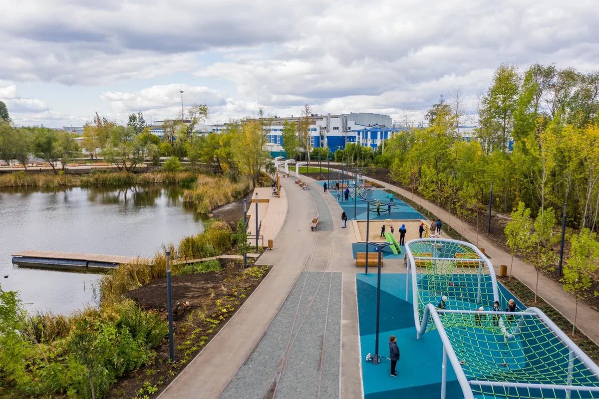 Парк на озере Крымское. Виды до и после выполнения работ