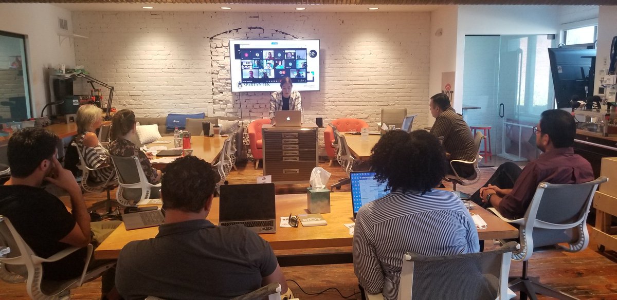 TomSnyderRIoT's tweet photo. #RAP cohort IX is under way. Eight amazing startups and one muni government innovation team.

Hybrid sessions with 8 people at #RIoTLabs and 15 more online. It is going to be a fun and productive fall. https://t.co/BUxqM84lZQ