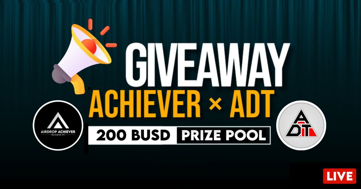🔍New Airdrop: Achiever &amp; ADT Airdrop
🎁Rewards pool: 200 $BUSD
Rate:🌟🌟🌟🌟
Distribution date: 3rd of October

🤖Start bot : t.me/AchieverXAdtBu…

🔘Complete the social tasks
🔘Submit your BEP-20 Wallet address

🎬 Video tutorial: youtu.be/jBSwqMfa7NE

#Airdrop #Adtteam1