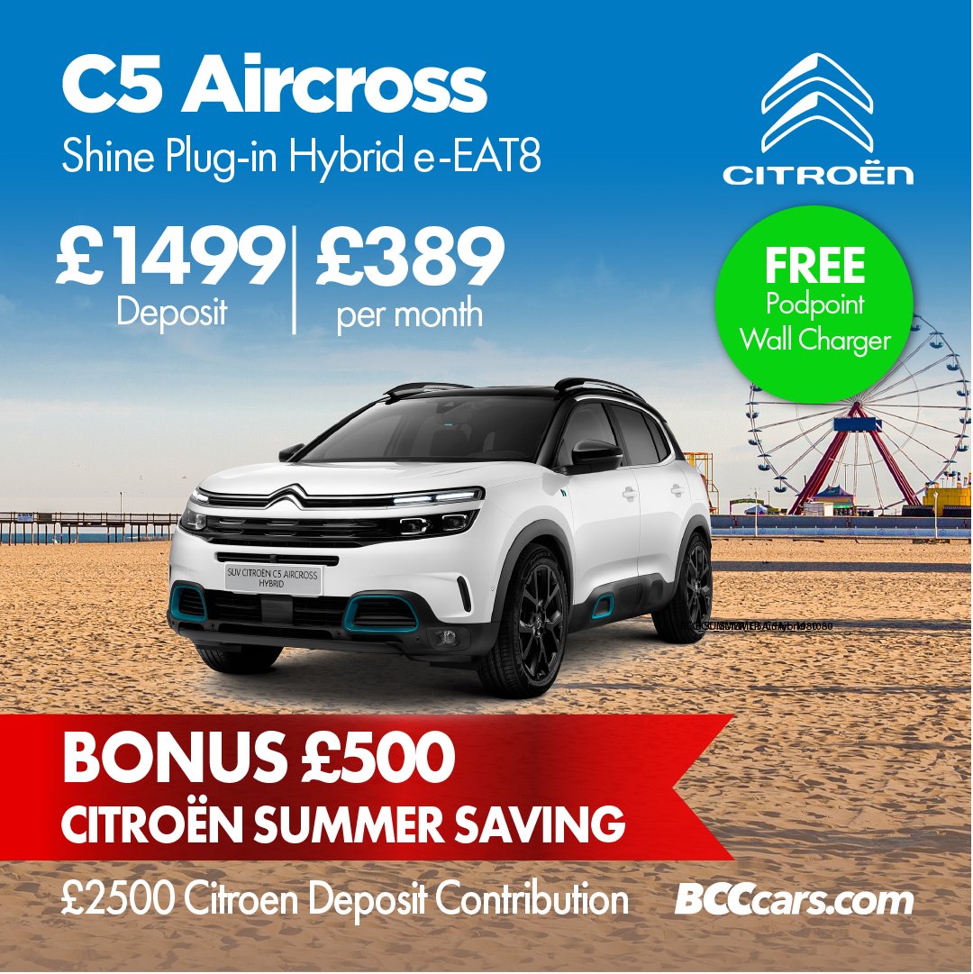 Bonus Summer Saving with BCC! All-new Citroen offers with up to £500 bonus savings, free deposit contributions and low monthly payments .

New C5 Hybrid Shine for only £389 per month!

Click for full details 👇
buff.ly/3nQPq0W

BCC | Trusted for over 40 years