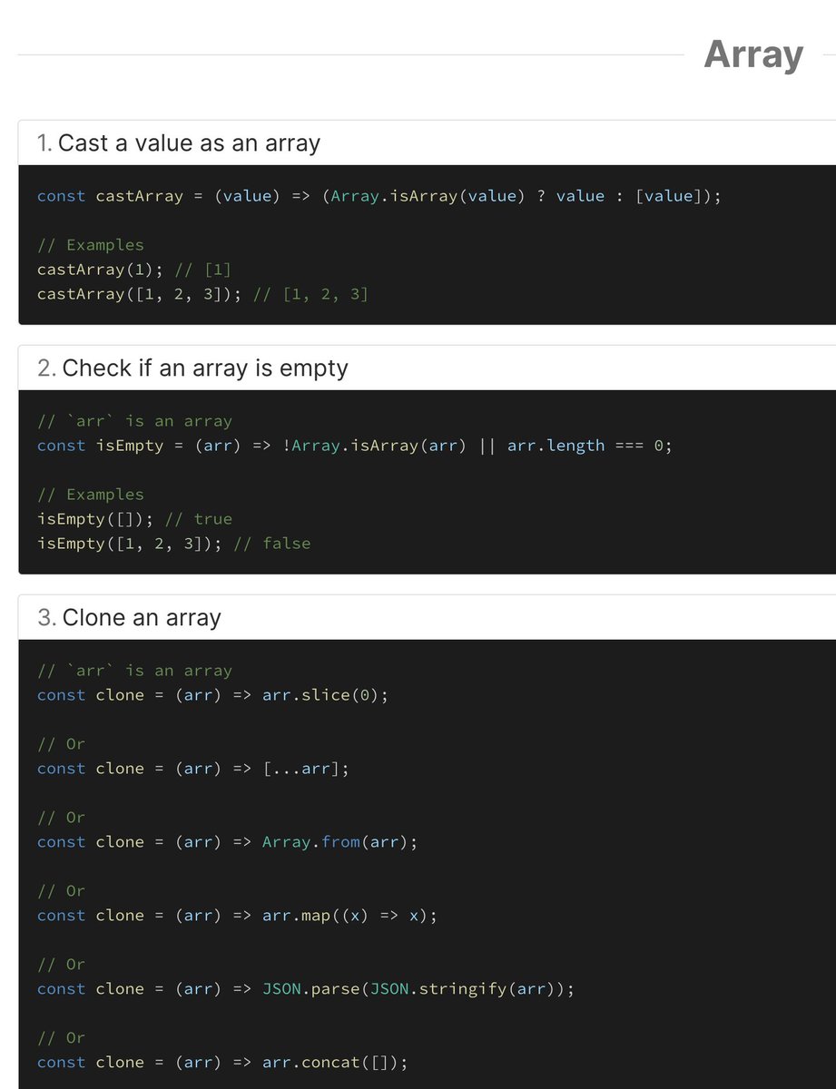 midudev's tweet image. ¿A quién no le gustan las utilidades de JavaScript que ocupan una sola línea de código? 🤩
🧰 En 1LOC puedes encontrar casi 300 pequeñas utilidades para Arrays, fechas, funciones, el DOM y mucho más.
➡️ 1loc.dev
