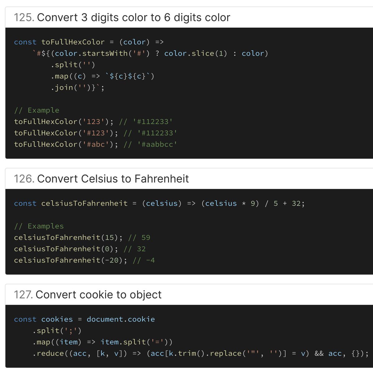 midudev's tweet image. ¿A quién no le gustan las utilidades de JavaScript que ocupan una sola línea de código? 🤩
🧰 En 1LOC puedes encontrar casi 300 pequeñas utilidades para Arrays, fechas, funciones, el DOM y mucho más.
➡️ 1loc.dev