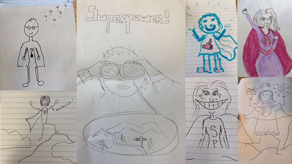 For our team Wellbeing Pause today, we each considered our superpower/strength and drew ourselves as superheros. What's your superpower? #CCCUWellbeing #CCCUAllOfUs