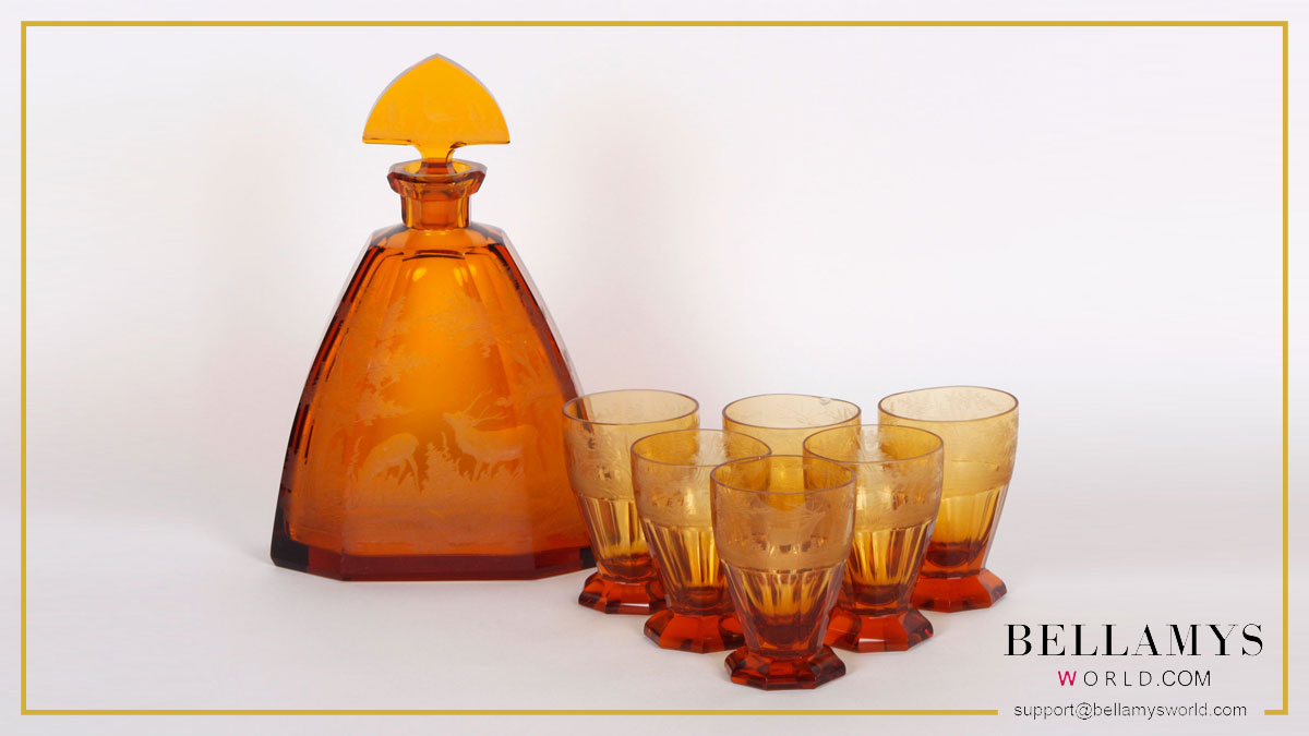 Bellamys_World's tweet photo. Celebrate your achievements and wins with this 19th century amber colored bohemian #crystal port #wineset including a decanter with triangular shaped stopper and six finely engraved glasses with hunting scene design.
https://t.co/rZT8GwKiiV
#bohemian #crystalware #bellamysworld https://t.co/UzyId4CVrW