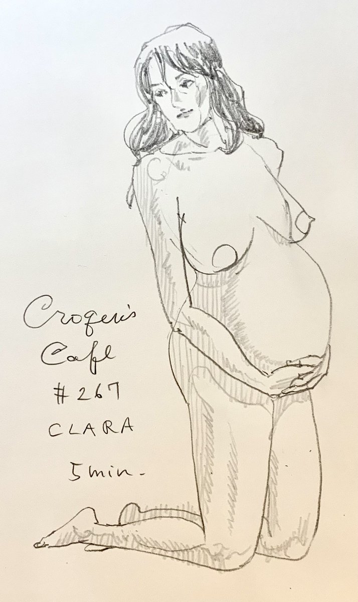 #croquiscafe
267 Clara
左足の描き方次第でもう少しお腹重みを表現することができたなあ。