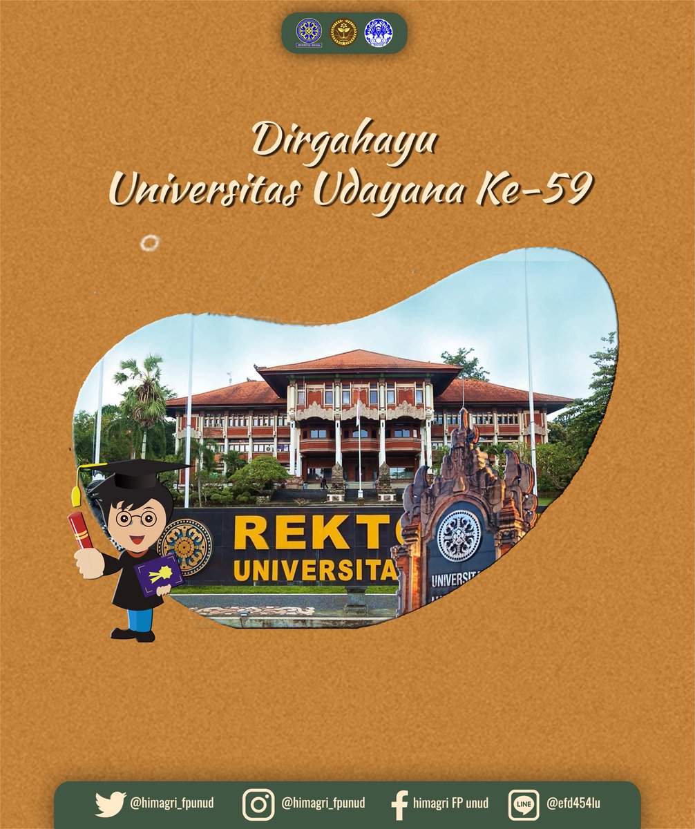 [HUT UDAYANA KE-59] 

Dirgahayu, Universitas Udayana.

Selamat ulang tahun yang ke-59 Universitas Udayana. Semoga semakin berjaya dalam menghasilkan generasi muda yang bermutu dan bermanfaat bagi sesama.

SALAM HIMAGRI
HIMAGRI JAYA✊

Himagri 2021
Aspiratif, Progresif, Inovatif