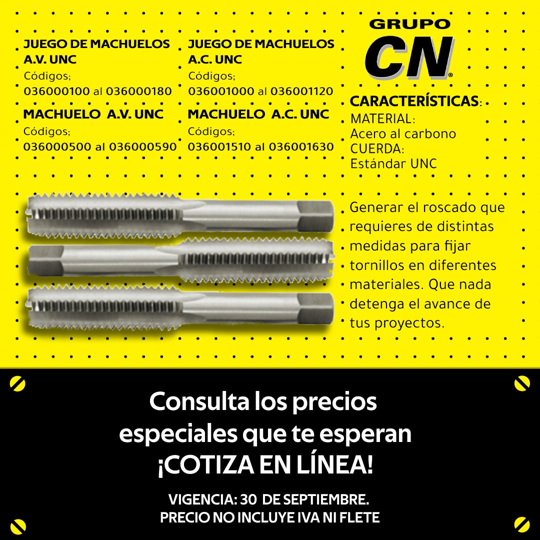 grupocnmx's tweet photo. 🔖#PromosCN
¡Machuelos para instalar tornillos dónde quieras !
🤩😯 Siempre tenemos una solución para tus proyectos.
Aprovecha los mejores precios de la temporada
👉Escríbenos por mensaje dando clic en: https://t.co/IntAWV3Zch
#ClavosNacionales
#TuMejorOpción https://t.co/Q1b4qDVuYN