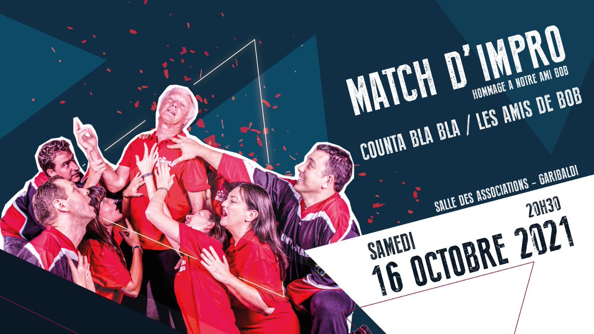 La troupe de théâtre d'improvisation niçoise revient le 16 octobre plus motivée que jamais avec un match d'exception. Pour réserver vos places, c'est par ici: countablabla.com