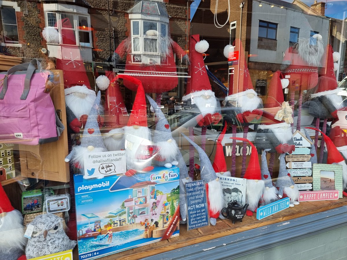Halls of Llandaff (@hallsofllandaff) on Twitter photo This is not a 'C' word window display it's a Gonk window display, Gonks are not just for 'C' word. 
They're looking out for all their mates to arrive as the Grey Gonks, Gonk with plaits, and the new Gonks with tartan bodies are trapped in a container on the Red Sea. #Brexit This is not a 'C' word window display it's a Gonk window display, Gonks are not just for 'C' word. 
They're looking out for all their mates to arrive as the Grey Gonks, Gonk with plaits, and the new Gonks with tartan bodies are trapped in a container on the Red Sea. #Brexit