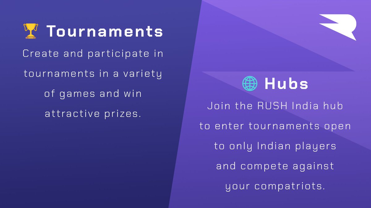 RUSHGGIndia's tweet photo. New platform, who this? 🔥
We'd like to give you a short introduction to who #RUSHIndia is and what you can expect to see and do on https://t.co/agdJNinMAv! 🎮
Have any unanswered questions? Leave your thoughts in the comments and we'll try to answer them all ✌️💜 https://t.co/TEF06zRJo0