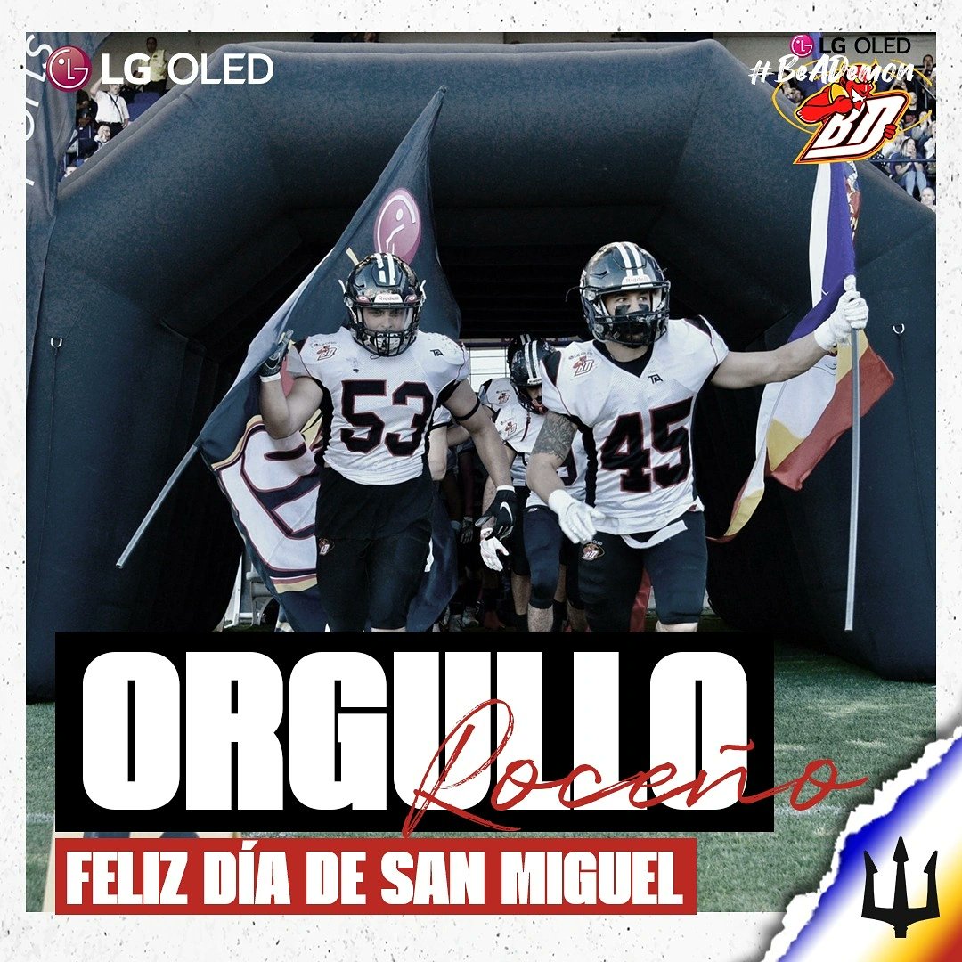 BlackDemonsFA's tweet photo. ¡FELIZ DÍA DE SAN MIGUEL, PATRÓN DE LAS ROZAS! 💯
No hay mayor orgullo que llevar el nombre de nuestro municipio a todos los rincones de España.
#OrgulloRoceño
#LasRozas
#SanMiguel
#BeADemon
#SanMiguel21
#FutbolAmericano https://t.co/EmzTpwOKI7