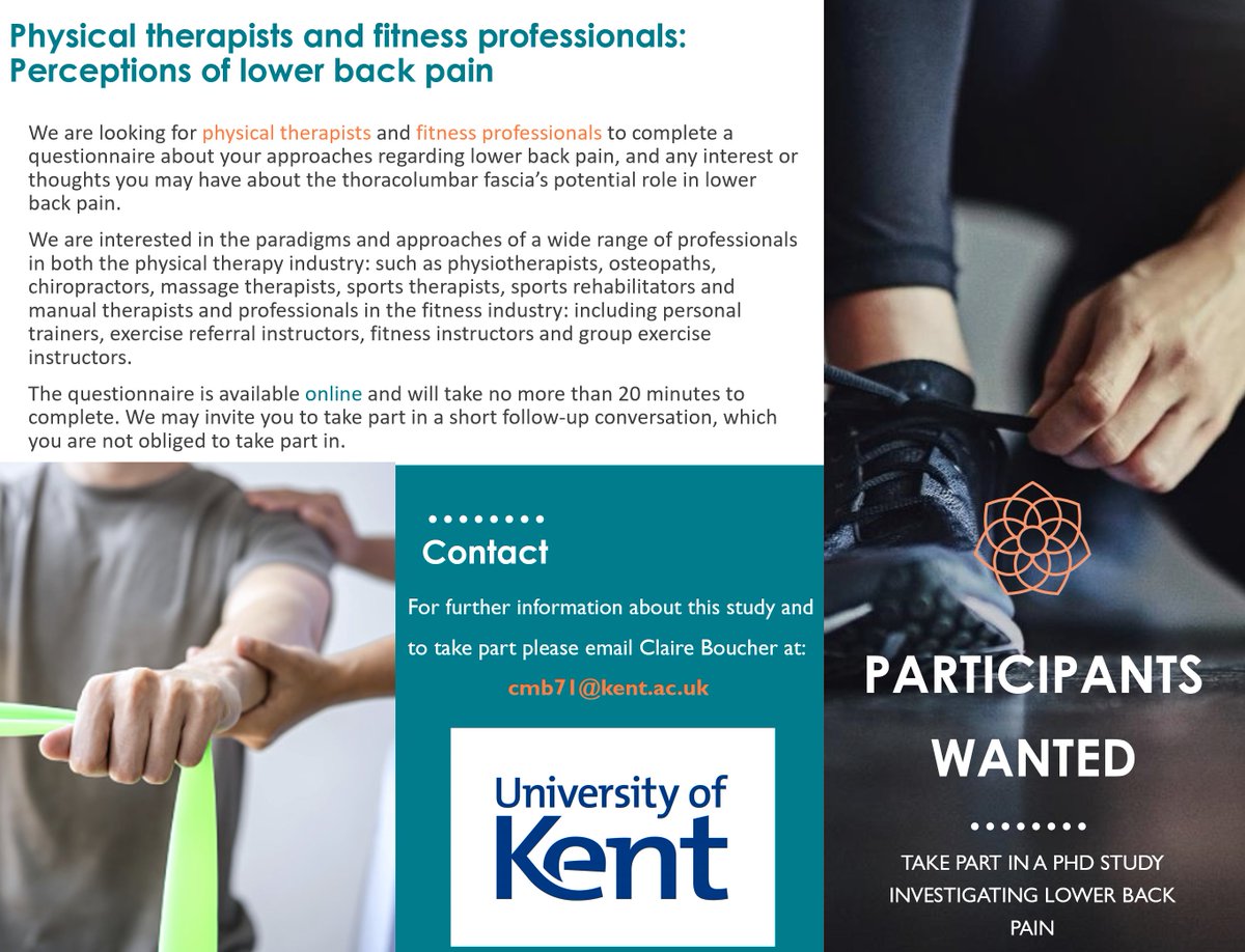 clairemboucher's tweet photo. PARTICIPANTS WANTED
We are looking for physical therapists &amp; fitness professionals to complete a questionnaire about your approach regarding lower back pain, &amp; any thoughts you may have about the thoracolumbar fascia’s potential role in lower back pain. 
https://t.co/fZUEs3FHLg https://t.co/Hp1ImlenTR