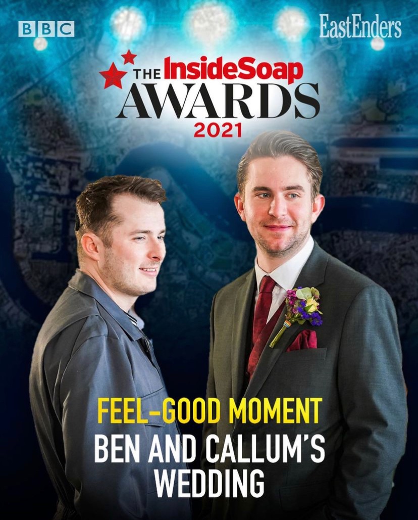 BallumNarlie's tweet photo. Ben and Callum’s wedding has been nominated for feel good moment over on the inside soap awards get voting (please don’t spam or your vote won’t be counted) #ballum #benmitchell #benhighway #callummitchell #callumhighway #eastenders go to https://t.co/v8S9Hn9N5P to vote https://t.co/GCOa9BSXrq