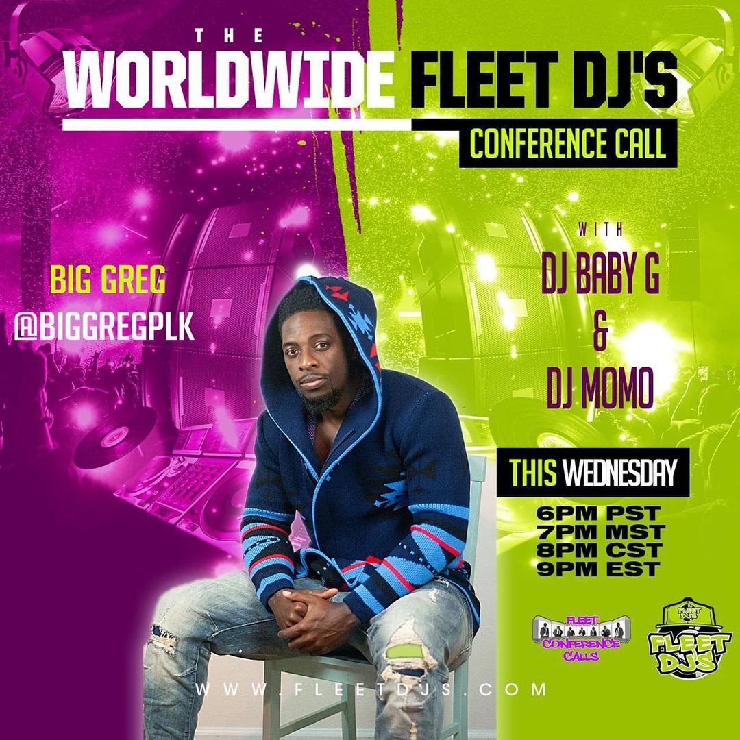 Tap in tonight @ 9:00 PM EST. My live interview w/ the WORLD WIDE @fleetdjs Hosted by  @djbabyg70 @djmomo420 I will be discussing new projects. Streaming live on Instagram & Twitter
🎵💿🎶🎛
#BigGregPLK #HipHop #Defstar #ManifestMusic #Music #MPGVIP  #MakeYourOwnLane #FleetDJs