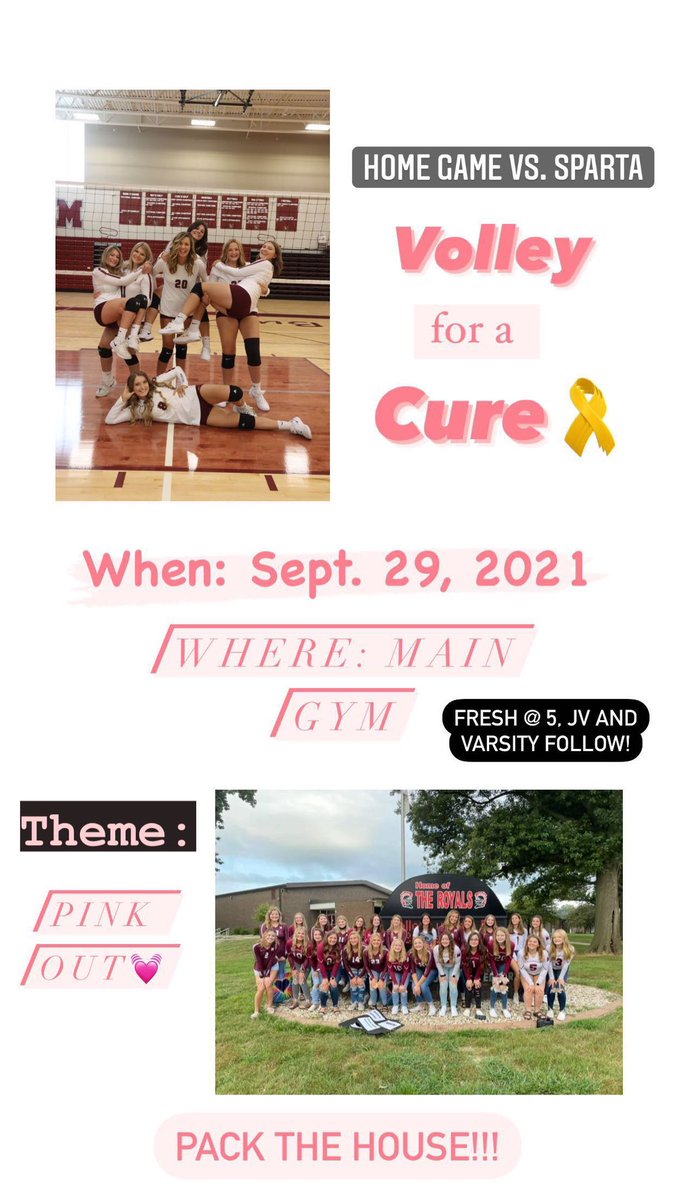 Y’all better come out to the volleyball game tonight and make sure to wear pink because tonight’s theme is PINK OUT