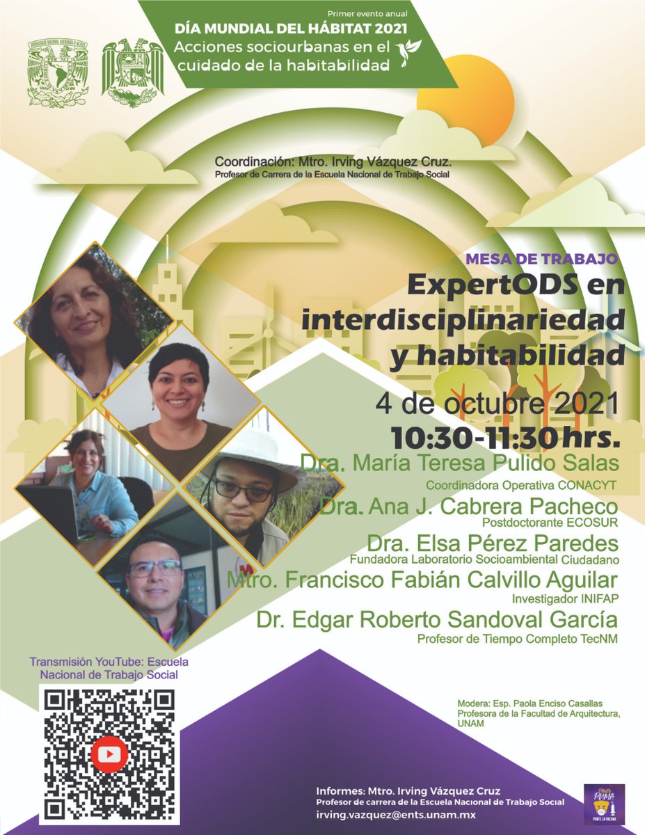 anaj05's tweet photo. #DíaMundialdelHábitat2021
Participación en mesa de trabajo como #ExpertODS - interdisciplina y habitabilidad 😃 https://t.co/W1hZV7PZ70