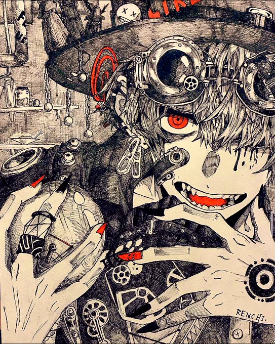 高一の時の自分うまくねー??
こんなペン画もう書けねぇよー 