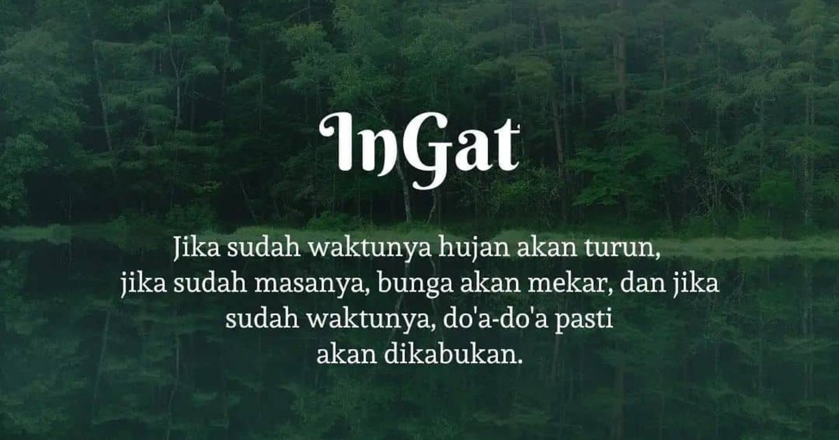 kata2bijak's tweet photo. Semua ada waktunya

Ingat jika sudah waktunya hujan akan turun , bunga akan mekar dan doa doa pasti akan terkabulkan https://t.co/DDvnEHCMSd