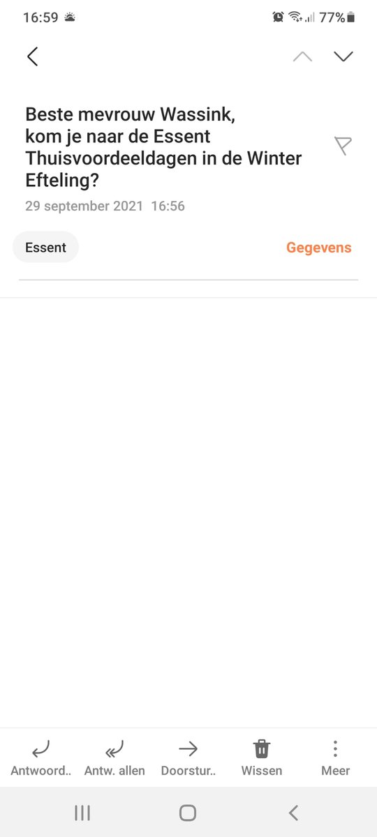 wezzwazz's tweet photo. @Essent als jullie me niet mee willen hebben kun je ook geen mail sturen,  ipv een lege 😉. Het is.een soort van worst voorhouden dit... 😢 https://t.co/WFus6GkDFJ