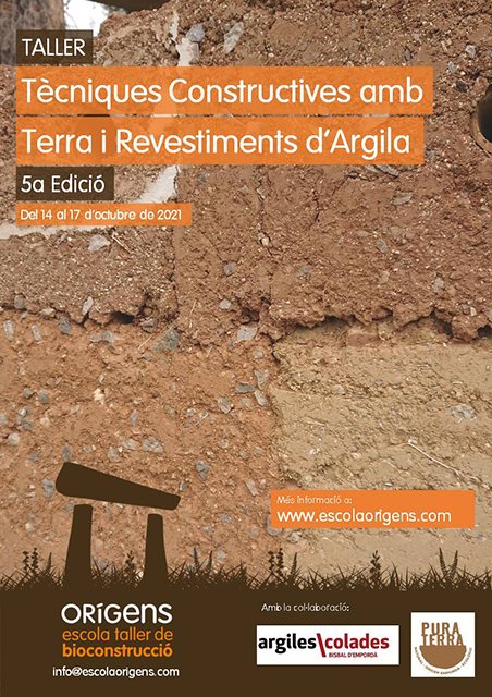 Pròxim Taller tècniques constructives amb terra i revestiments d'argila!
Del 14 al 17 d'octubre
Més informació escolaorigens.com