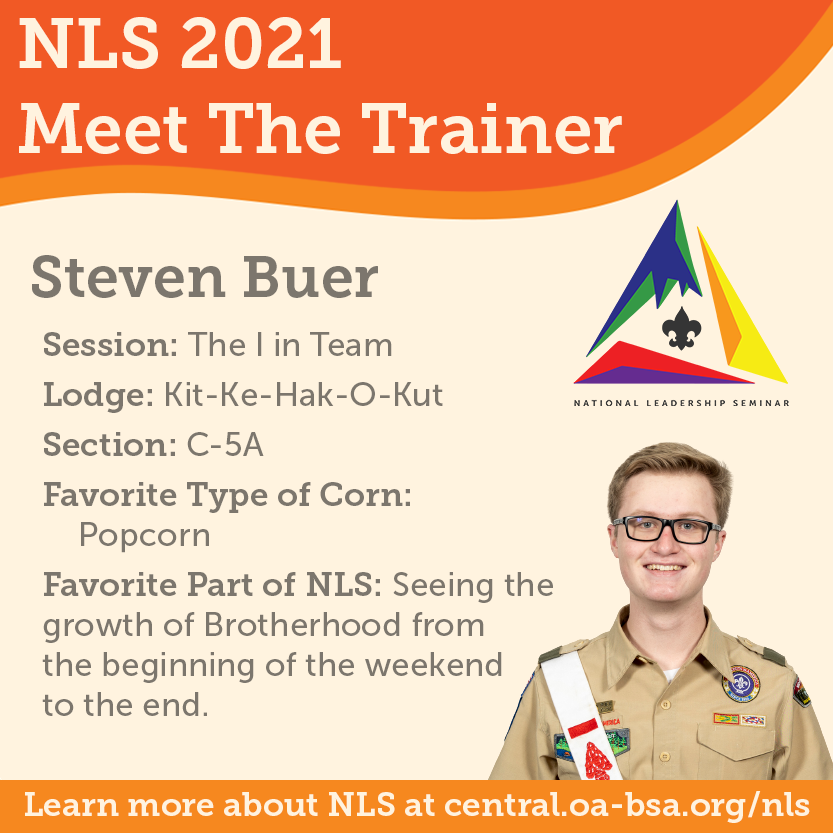 Meet The Trainer: Steven is another staffer that is excited to help you as a Learner expand your leadership skills and develop our brotherhood. Learn more and sign up at central.oa-bsa.org/nls.
#OA #BSA #WeAreCR #NLS #WritingOurNextChapter