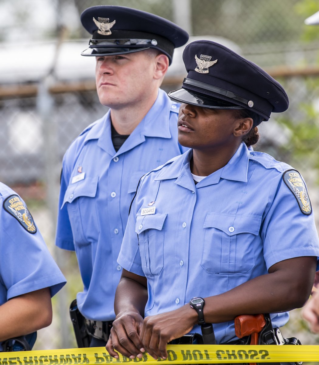 OSHP's tweet photo. #OSHPClass168 has been learning about evidence collection and crime scene preservation this week. Cadets received instruction and hands-on training for crime scene photography, evidence packaging, field sketches, and the procedures necessary to secure a crime scene. https://t.co/U7gp6VHt3u