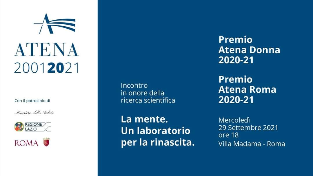 #AtenaOnlus presenta l’incontro annuale in onore della ricerca scientifica “𝘓𝘢 𝘮𝘦𝘯𝘵𝘦. 𝘜𝘯 𝘭𝘢𝘣𝘰𝘳𝘢𝘵𝘰𝘳𝘪𝘰 𝘱𝘦𝘳 𝘭𝘢 𝘳𝘪𝘯𝘢𝘴𝘤𝘪𝘵𝘢”. Saranno Assegnati i Premi Atena 2021 a Marta #Cartabia e Franco #Locatelli 
Streaming h18 👉 youtu.be/Gsx3hH3EI0E
#fluendo