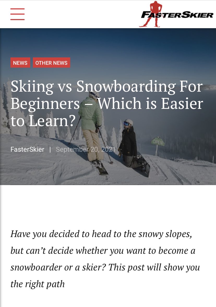 One of the most debated topics - skiing or snowboarding. Whichever suits you, Megeve caters for both and LOTS more!…

fasterskier.com/2021/09/skiing…