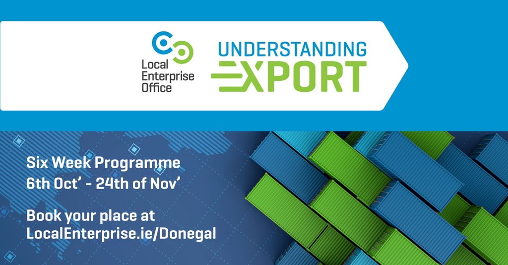 DonegalLEO's tweet photo. There's still time to book your spot on our Understanding Export programme, which starts next week. Click here to find out more and to book your spot: 

https://t.co/HWPb1g3msD

 #understandingexport #export #leodonegal #makingithappen #exportinggoods https://t.co/ZyvCMnTvQm