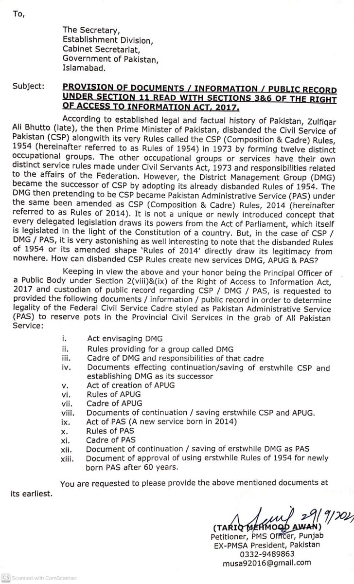History of Civil Service in Pakistan is such a fraud.
I wrote again to Secretary Establishment to provide the documents.

The more I know, the more it gets shocking.

How can CSP rules make DMG, APUG &amp; PAS  services?

Shocking. 
<a href="/ImranKhanPTI/">Imran Khan</a> 
<a href="/ArifAlvi/">Dr. Arif Alvi</a> 
<a href="/BBhuttoZardari/">Bilawal Bhutto Zardari</a>