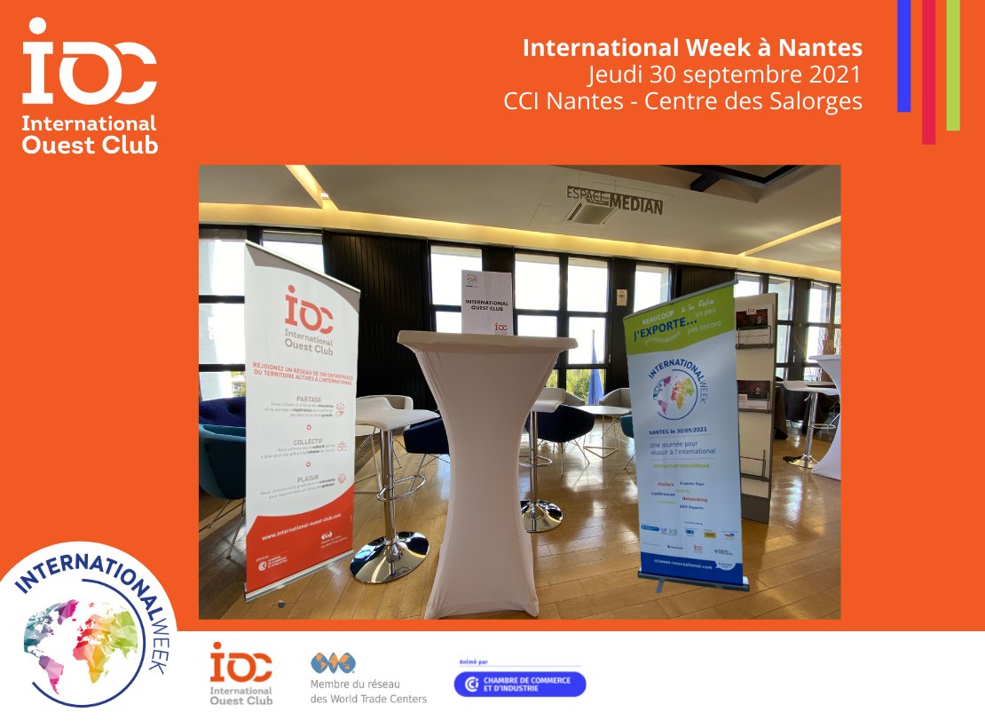 ClubIOC's tweet photo. [International Week Nantes-30 septembre 2021]
#Entreprises #PME #international #Entrepreneurs, soyez au rendez-vous de l’international, demain @CCINantes. Le stand @ClubIOC est prêt à vous accueillir sur le village exposants!
#Internationalweek #exportation #joinIOC #tousalexport https://t.co/CmT6pBHHZ2