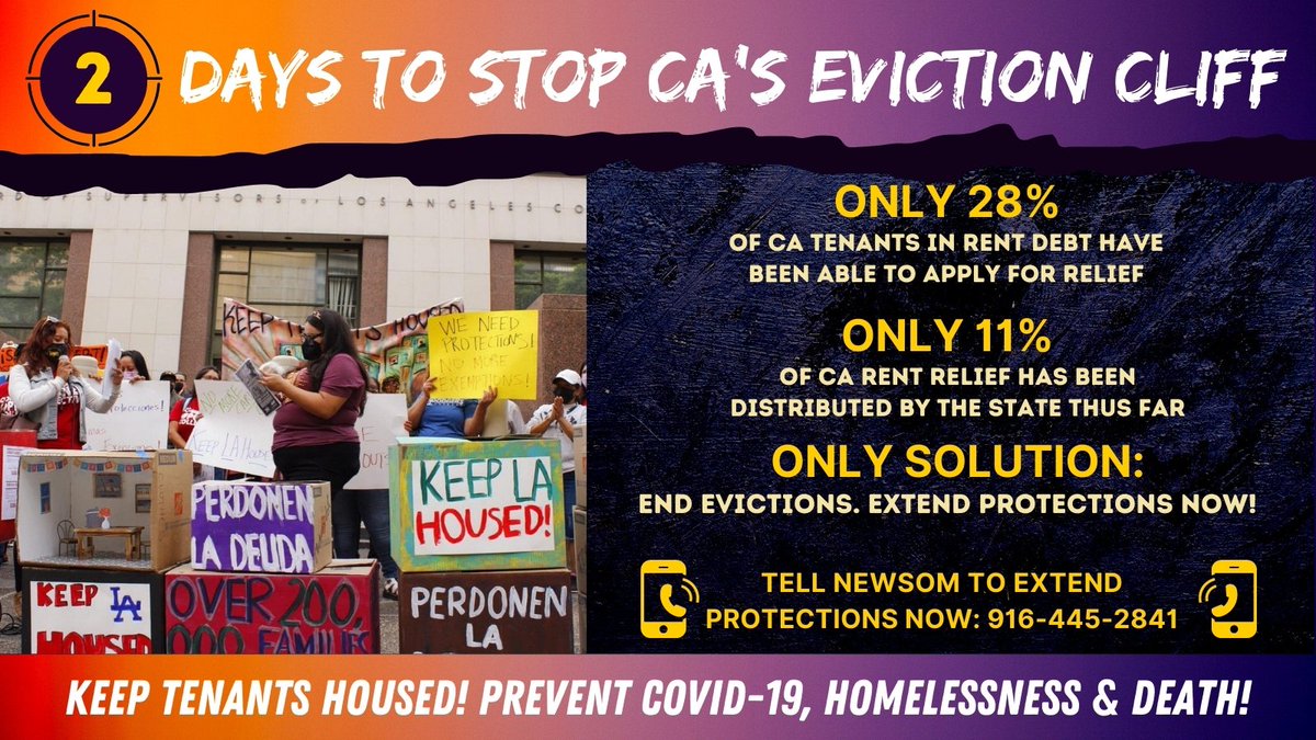 With the recall over & eviction moratorium expiring this week, @GavinNewson must move quickly to #KeepTenantsHoused: Extend the eviction moratorium and sign @AsmJesseGabriel's eviction defense bill #AB1487 to fund legal services for tenants most at risk of eviction! #SignAB1487