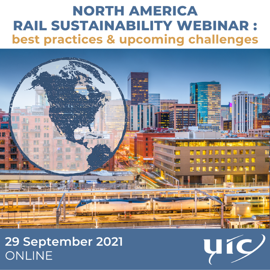 Today, #UICrail North America Region holds a rail #sustainability webinar for leaders to share their innovative approaches and plans to transform the railways and the mobility system. Dr. Maryam Allahyar from <a href="/USDOTFRA/">The FRA</a> will deliver the keynote speech.