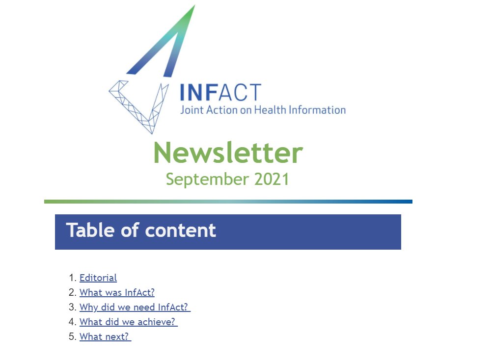 🔴We just released our final newsletter!
📰It presents InfAct's journey and highlights all the achievements and outcomes on which our work continues through the current European project <a href="/PHIRI4EU/">PHIRI</a>.  
👉 mailchi.mp/dce20cb3b7c5/i…