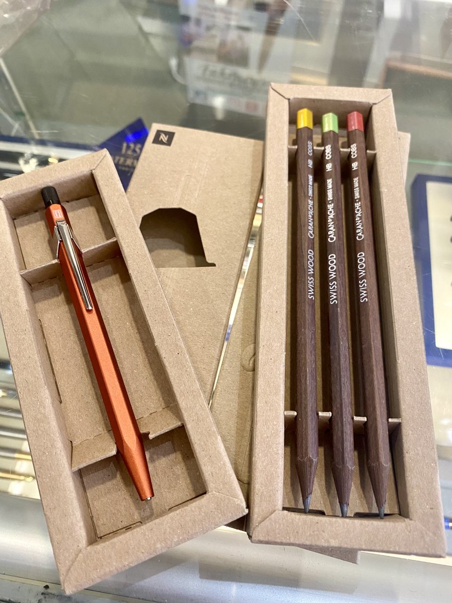 Today is National Coffee Day!
The Caran D'Ache Nesoresso collection makes the perfect companion on any day but especially today. For the Fixed pencil and graphite collection, 25% of the lead is made from Nespresso coffee! 
fahrneyspens.com/ItemSearch--se…