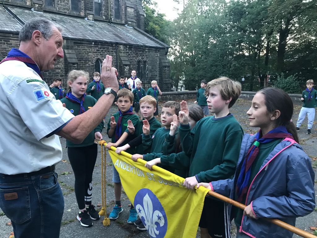 ASJScouts's tweet photo. This week we welcomed five new Cubs into the pack, had an exciting game of dodgeball and baked bread twists on the fire 😋 #ChorleyScouts #WestLancsScouts #Skillsforlife #Scouts https://t.co/oN6x4qkdWj