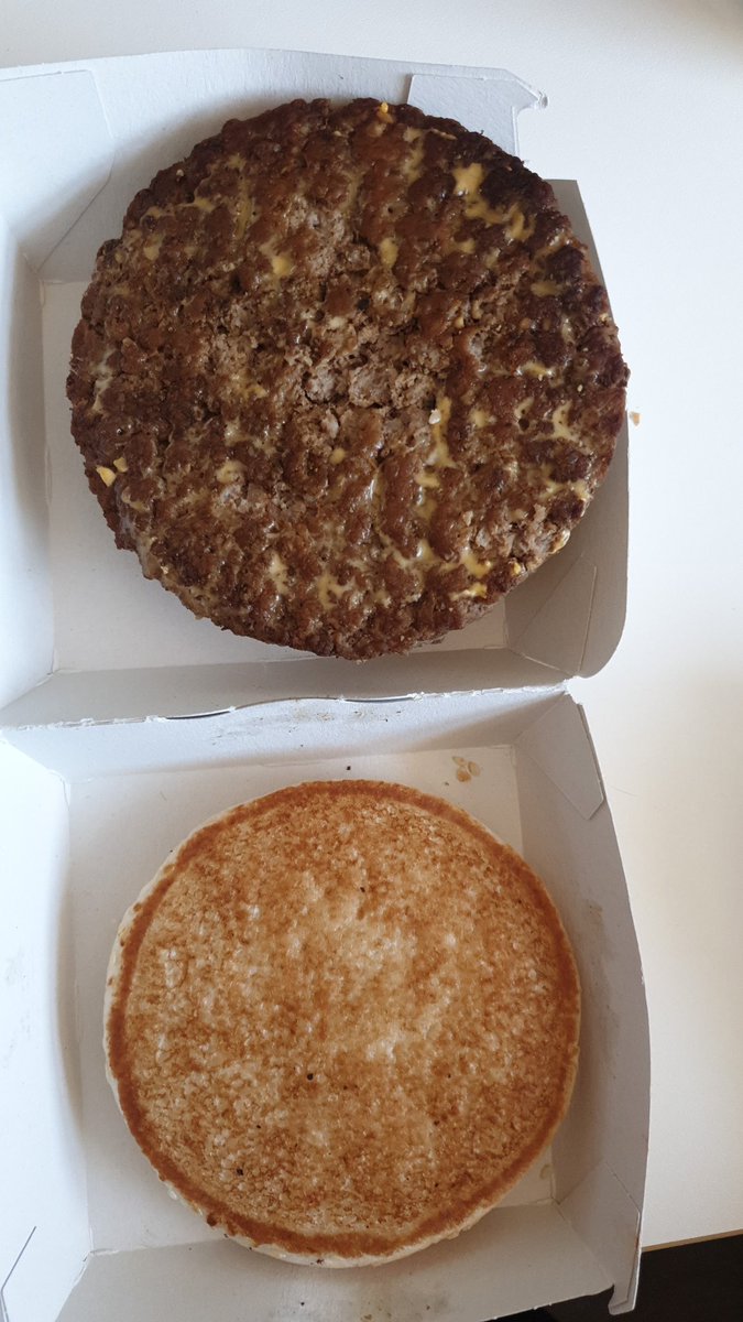 tanyaboon84's tweet photo. @McDonaldsUK its sad when your staff doesn't take allergy requests seriously! Baby has a dairy allergy so asked for a quarter pounder without cheese, came with cheese ( not to mention we didn't get any chips and the drinks were all wrong ) tried scraping it off but no luck. https://t.co/lBMQtvNwws