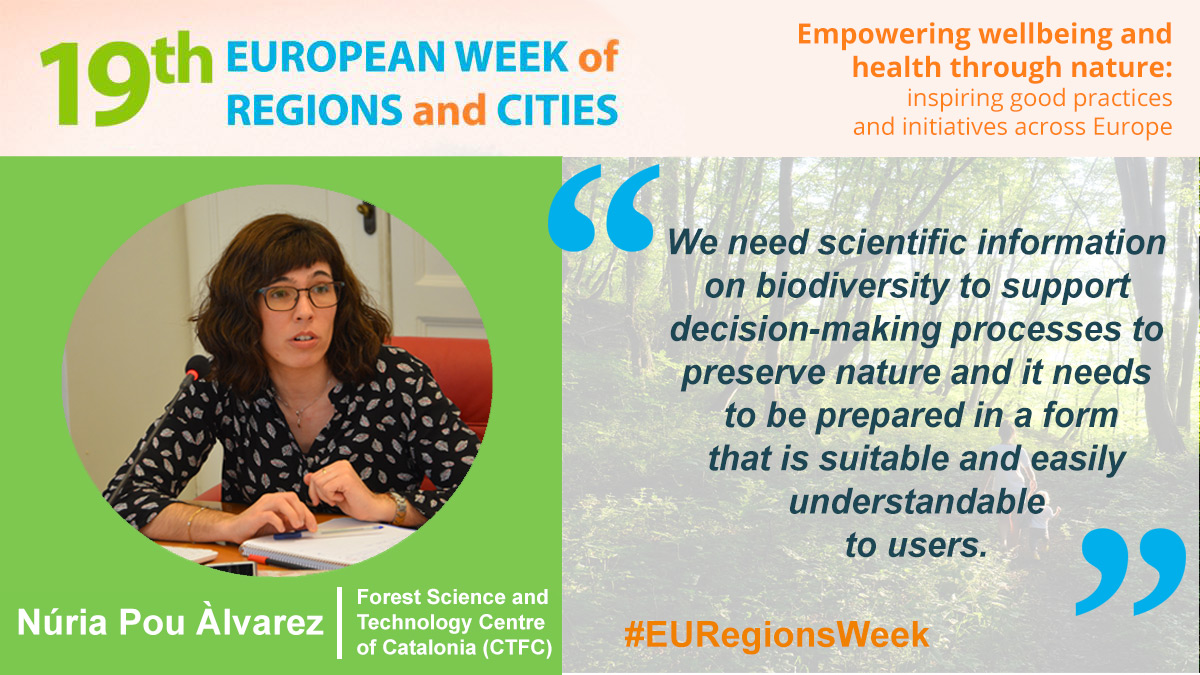 📆12 October: Empowering #wellbeing and #health through #nature, #EURegionsWeek A session jointly organised by 4 <a href="/InterregEurope/">Interreg Europe</a> projects and the #Green4C Alliance to present inspiring good practices. <a href="/nuriapoualvarez/">Núria Pou</a> will explain <a href="/interregbidrex/">InterregBIDREX</a> project, #biodiversity