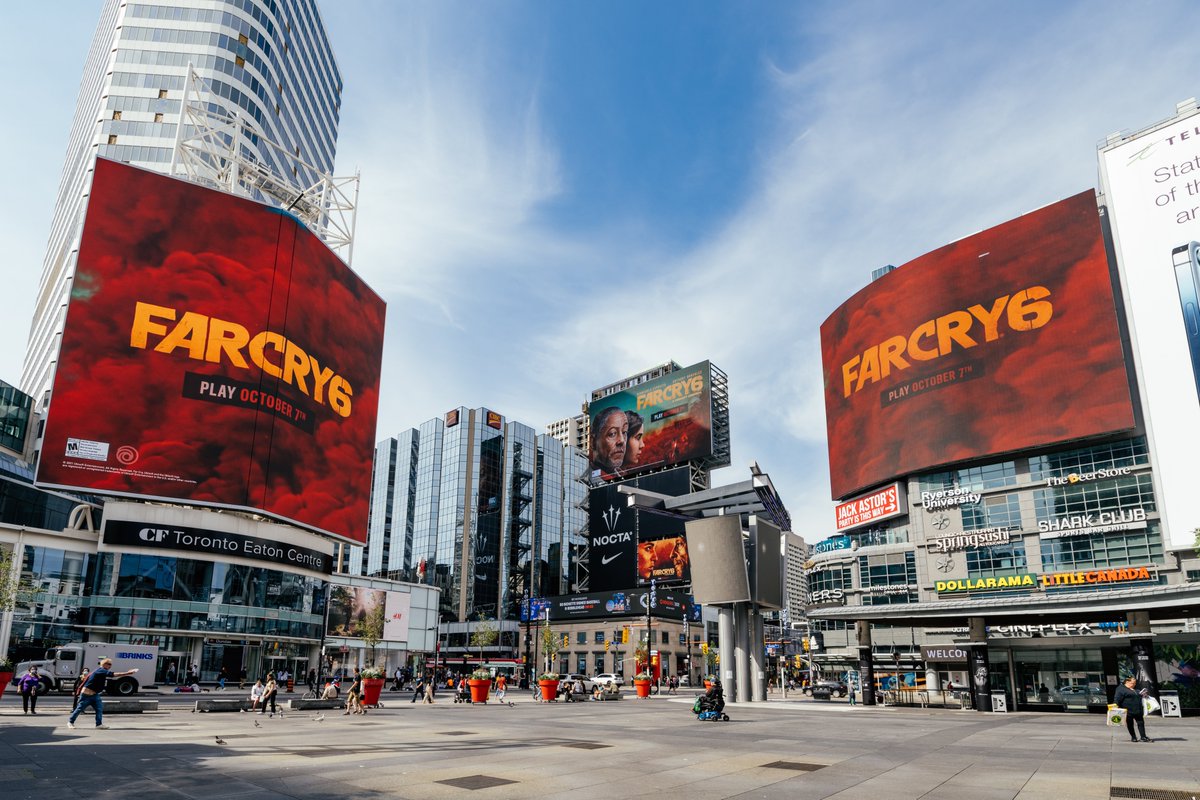 UbisoftCanada's tweet photo. Big shout outs to the @UbisoftToronto team who worked hard to bring #FarCry6  to life 🍁🤝 ❤️ We can't wait to explore Yara! #farcry #Toronto https://t.co/mb9pVh84fe