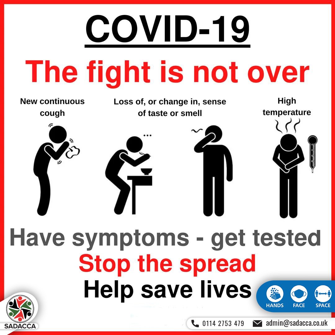 The quicker we can find them, the faster we can isolate the virus to stop the spread 💪We at SADACCA encourage anyone experiencing even the mildest COVID-19 symptoms, to get tested immediately and isolate until you get your result.