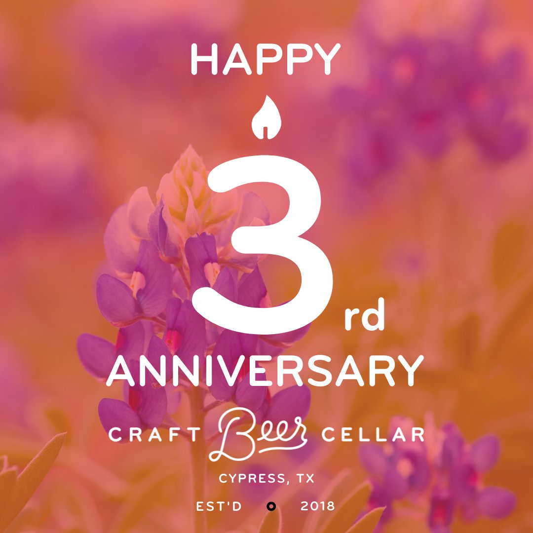 Wishing a happy anniversary to <a href="/cbc_cypress/">cbc_cypress</a> 🎉🥳🍻❤️ Give them some Beerlove today: they're open 2–10 PM for in-store shopping &amp; beer on draft!