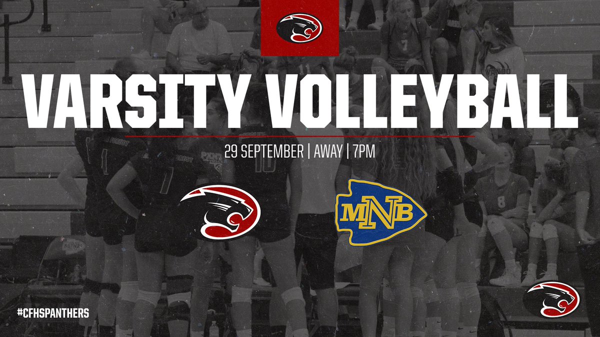 cfhspanthers's tweet photo. GAME DAY: CFHS Varsity Volleyball to take on NMB Chiefs away this evening, September 29, at 7pm.
Get your tickets online now at https://t.co/2aSkavWIM4
GO, PANTHERS!
#CFHSPanthers #CFHSAthletics https://t.co/eVKZUDKggx