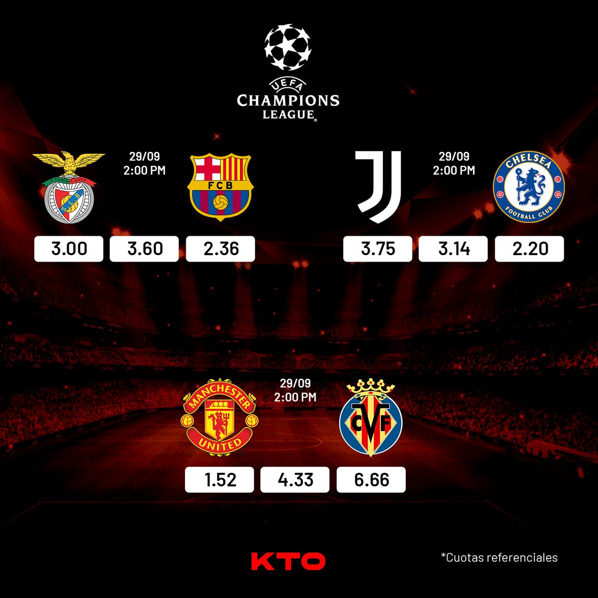 KTOPeru's tweet photo. No te pierdas la #ChampionsLeague en KTO con las mejores cuotas! ⚽️🏆

Si aún no realizas tu primera apuesta hasta S/100 en KTO, te la devolvemos en caso no aciertes! Aplican T&amp;C.

Regístrate y Gana de verdad con KTO! 👇
https://t.co/VOQ2KjLAcX https://t.co/0fqF0EEdL8