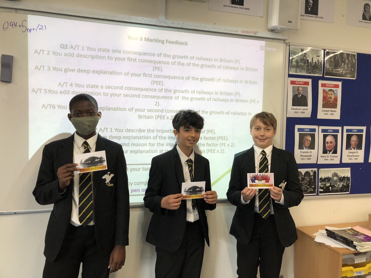 JHGSHistory's tweet image. Well done to Tumi, Dylan, and Henry I.F in 8S who received #BeMoreHistory postcards for their excellent work on their Industrial Revolution Assessments @JHGSHW #BeMoreKnowledgeable #BeMoreExcited