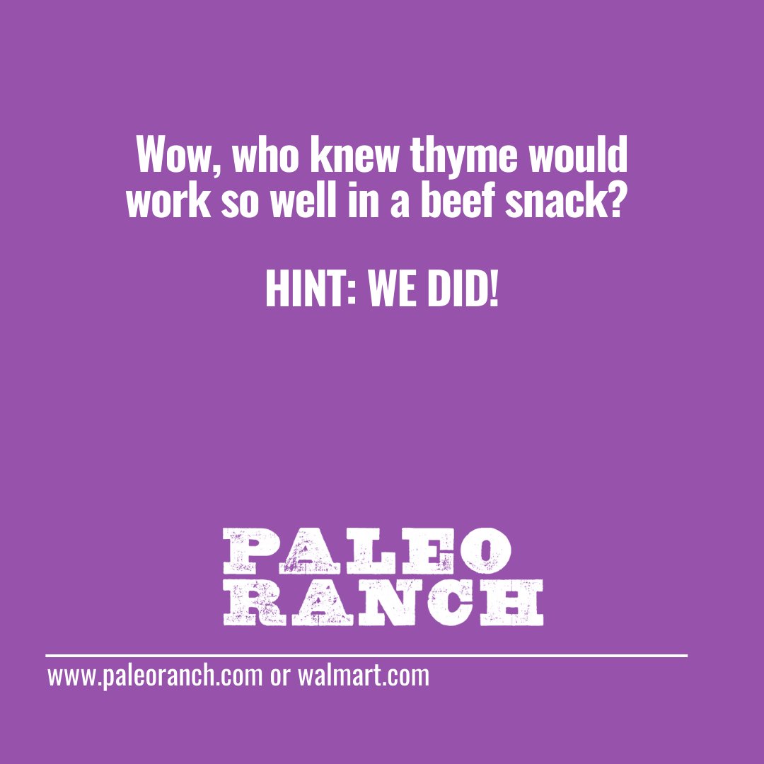 PaleoRanch's tweet photo. A beef stick whose Thyme has come!

#paleodiet #paleolifestyle #healthysnacks #newproduct #workout #wednesdaythought #Wednesdayvibe #WednesdayMotivation https://t.co/BzoEw9wncK