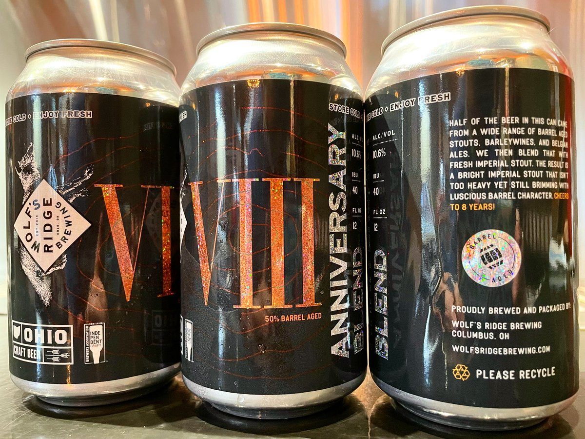 barrelhousetap's tweet photo. Happy 8 Anniversary to our friends at @WolfsRidgeBrew !! To celebrate they made this treat, VIII Anniversary Blend! A special blend of barrel aged beers! #beer #ohiobeer #craftbeer #newbeer #limitedbeer #barrelaged #dayton #ohio #Daytonlovesbeer https://t.co/IKWXwSyLyW