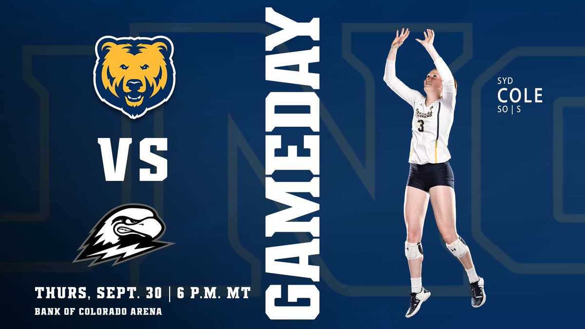 UNC_BearsVB's tweet photo. No better day than a gameday!!

🆚 @SUUVolleyball
⏰ 6 p.m. MT
📍 Bank of Colorado Arena
📊 https://t.co/WaRzW2fkyv
📺 https://t.co/ZmJ5Ijr2Wt
🎟️ https://t.co/tRU2jO9uiV

#BlueCollarGoldStandard #GetUpGreeley 🐻🏐 https://t.co/tq5ExmTN9l