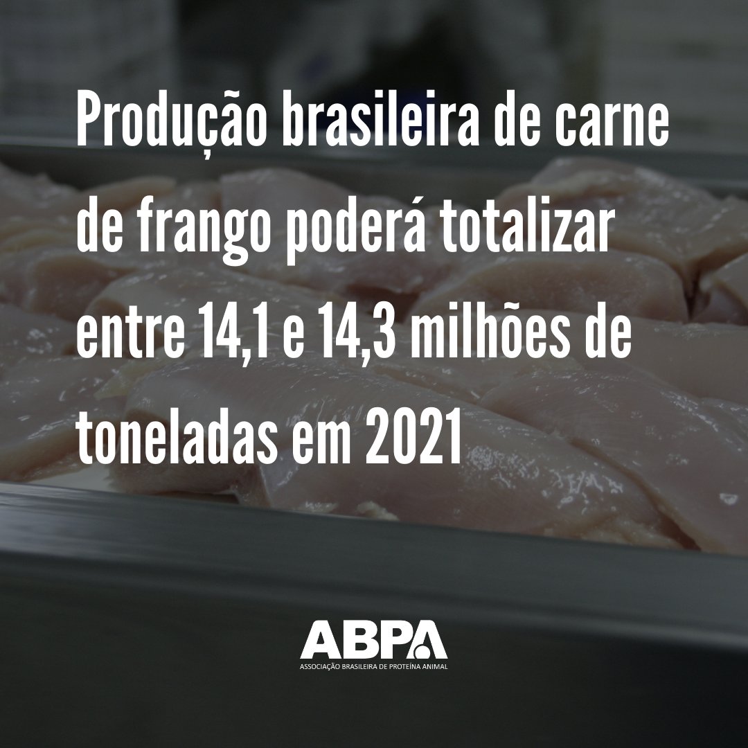 AbpaBR's tweet photo. Os levantamentos da ABPA indicam que a produção brasileira de carne de frango deverá totalizar entre 14,100 e 14,300 milhões de toneladas. Caso seja confirmado, será o maior volume de produção já registrado pela avicultura nacional.

#ABPA #avicultura #brazilianchicken #produção https://t.co/H2LjfcFp7X