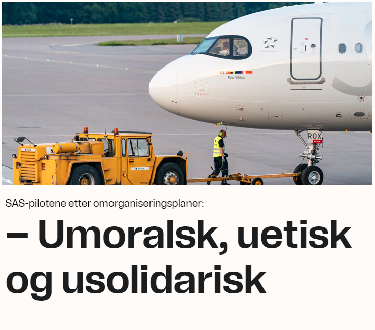 SAS - Scandinavian Airlines with "Fire and Rehire" scheme for pilots and using Covid as an excuse! shorturl.at/aqGN6 (Article in norwegian)